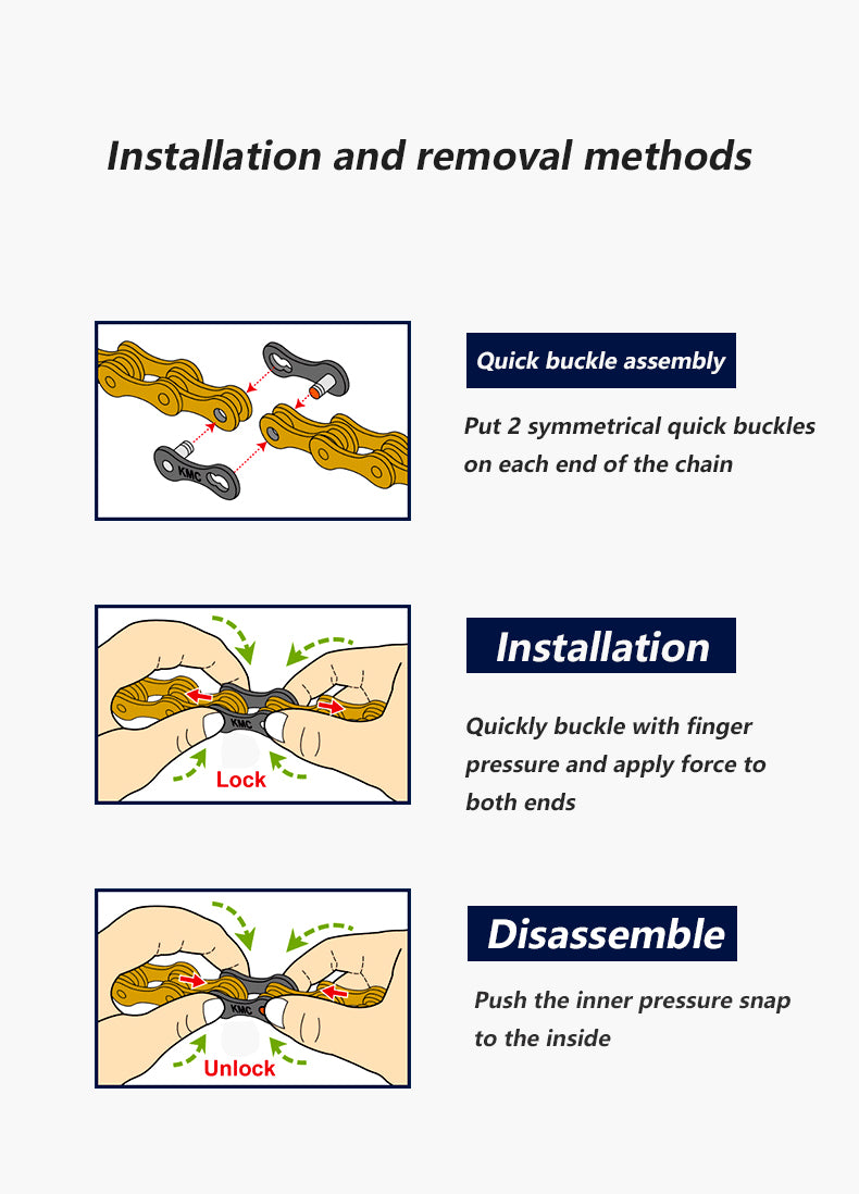 2 Pairs KMC Chain Missing Link / Chain Magic Clasp